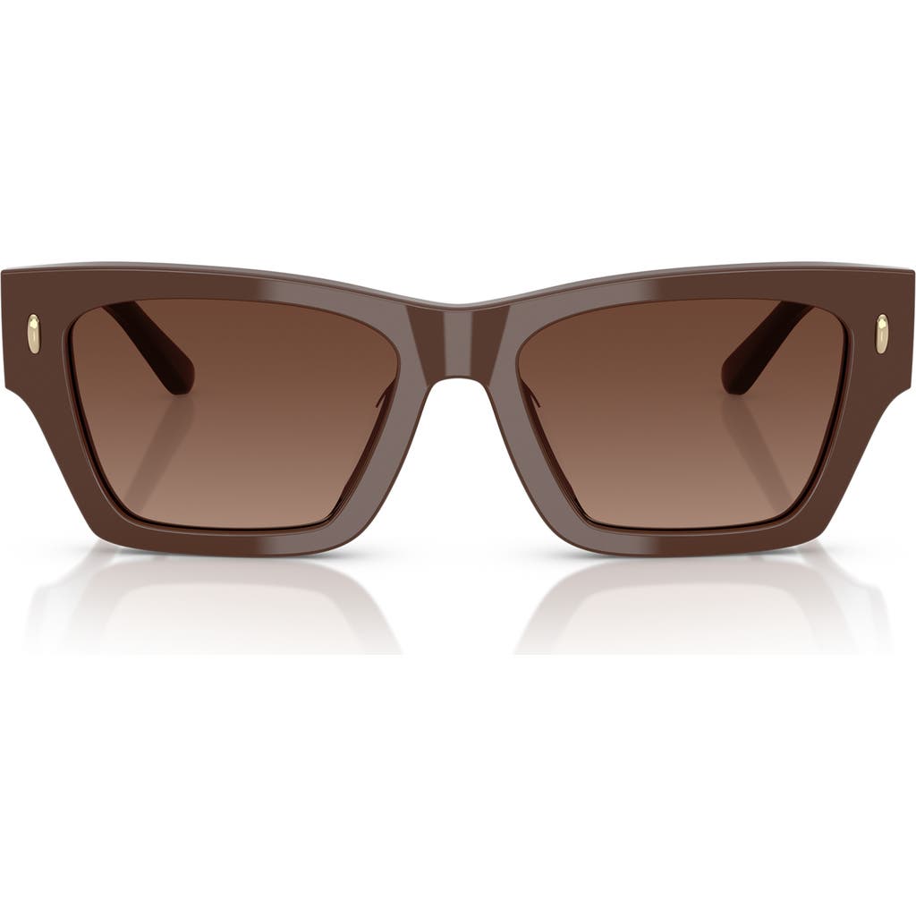 Tory Burch 52mm Rectangular Sunglasses In Brown Gradient
