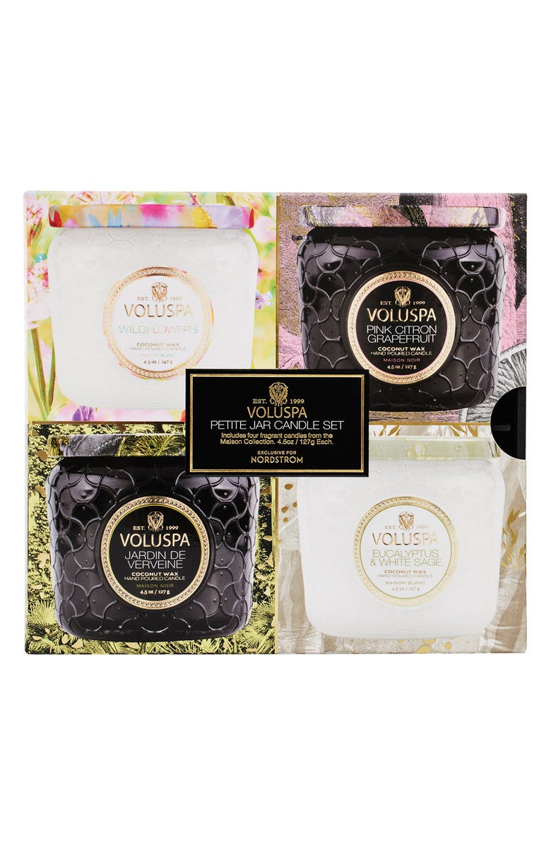 Voluspa Maison Set of 4 Tin Candles, Main, color,