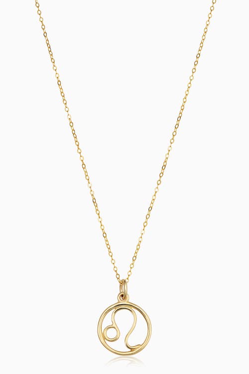Oradina 14K Gold Zodiac Pendant Necklace in Leo 
