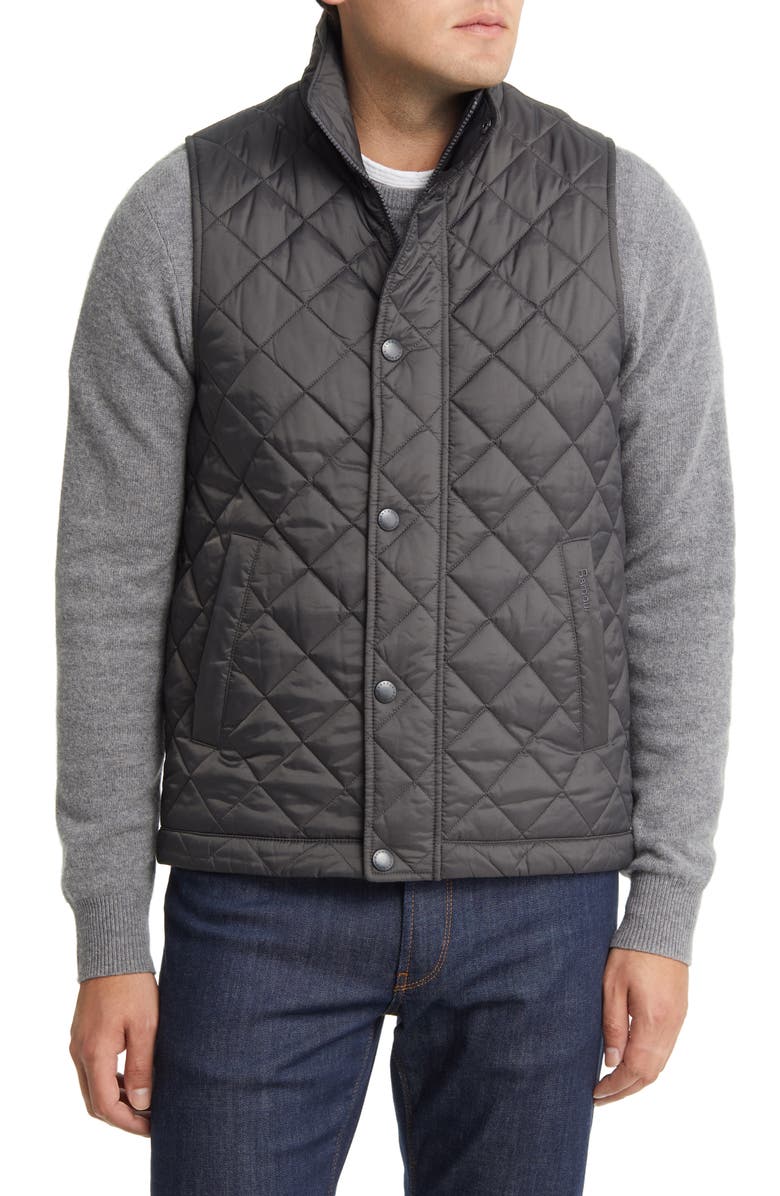 Barbour Barlow Quilted Vest, Alternate, color, Charcoal