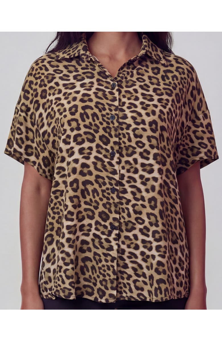Lords of Harlech Leopard Womens Printed Shirt, Alternate, color, Leopard Brown