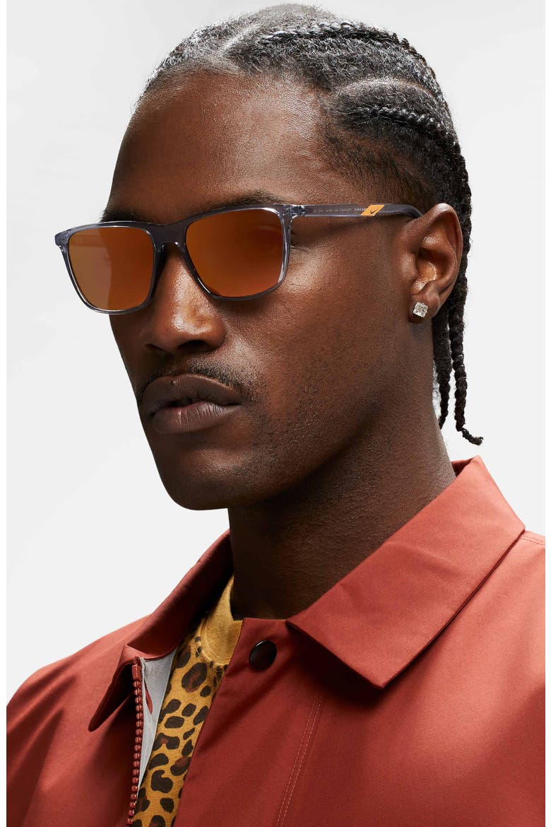 State 55mm Mirrored Square Sunglasses, Alternate, color, WOLF GREY/ ORANGE MIRROR