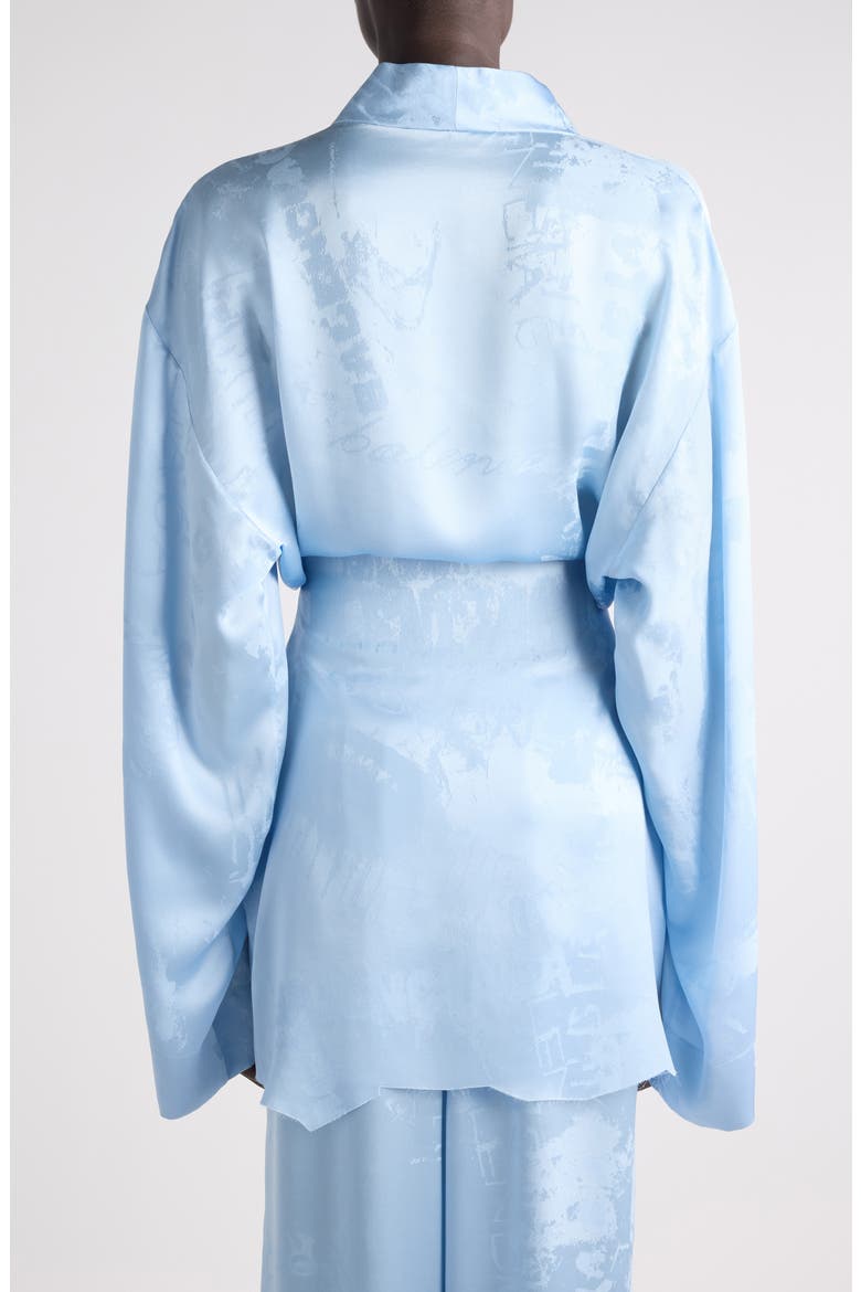 Washed Silk Long Sleeve Wrap Minidress, Alternate, color, 5840 BABY BLUE