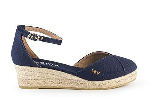 Viscata Formiga Canvas Wedges In Navy