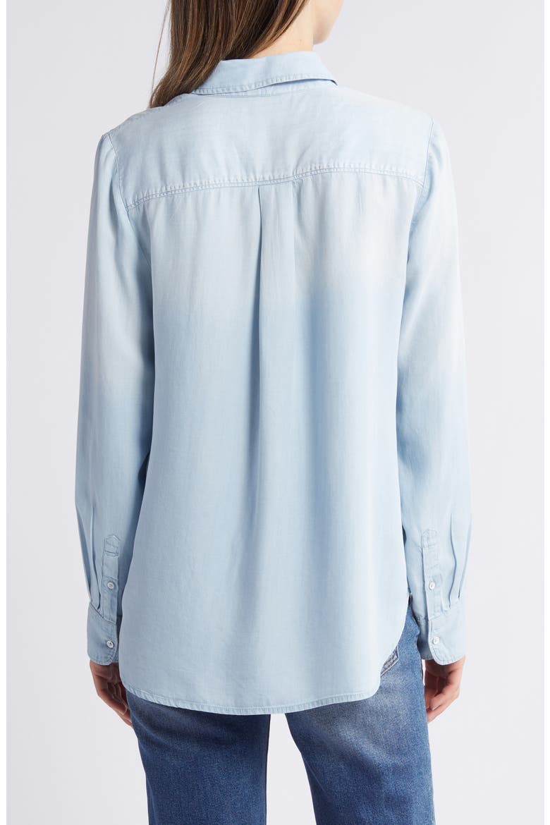 Chambray Button-Up Shirt, Alternate, color, LIGHT WASH