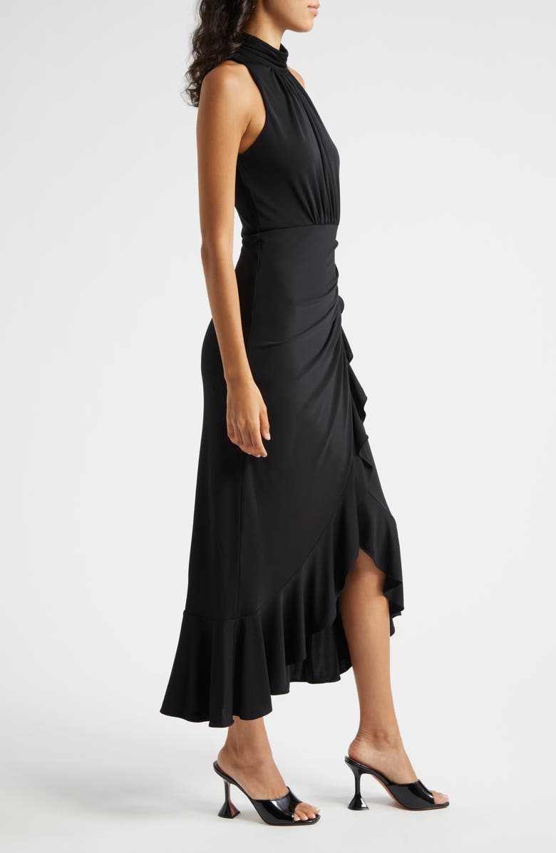 Cinq à Sept Antonia Mock Neck Sleeveless Midi Dress, Alternate, color, Black