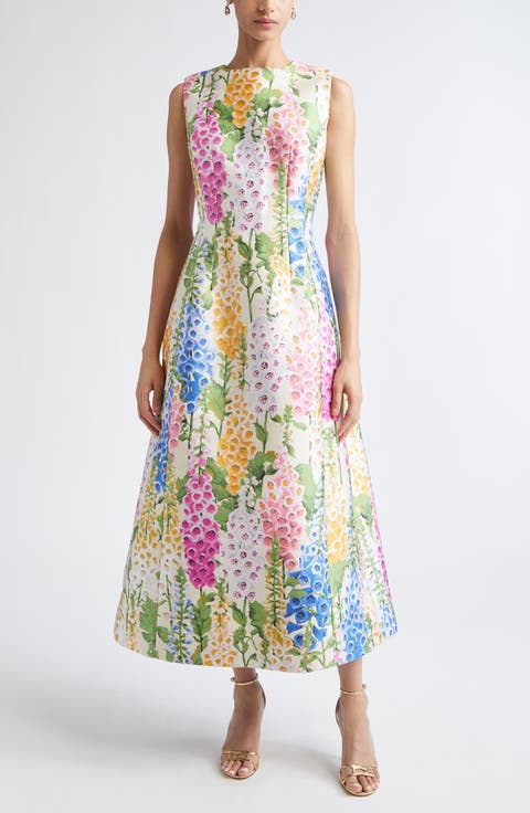 Foxglove Jacquard Cocktail Dress