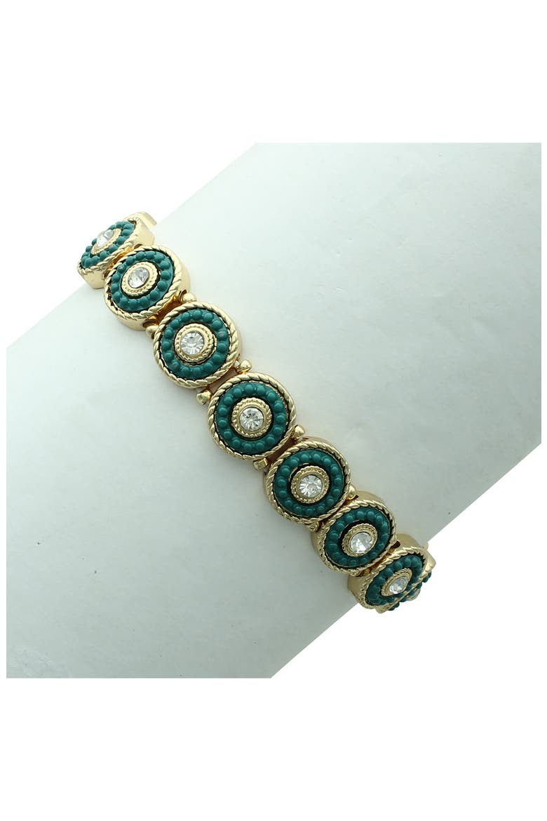 Full Circle Stretch Bracelet, Alternate, color, GOLD/ GREEN/ CLEAR