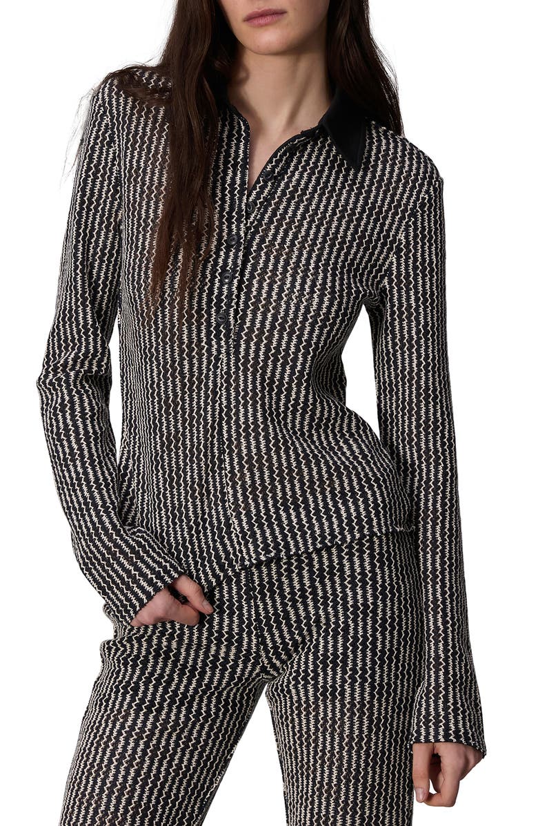 rag & bone Gigi Long Sleeve Polo, Main, color, 