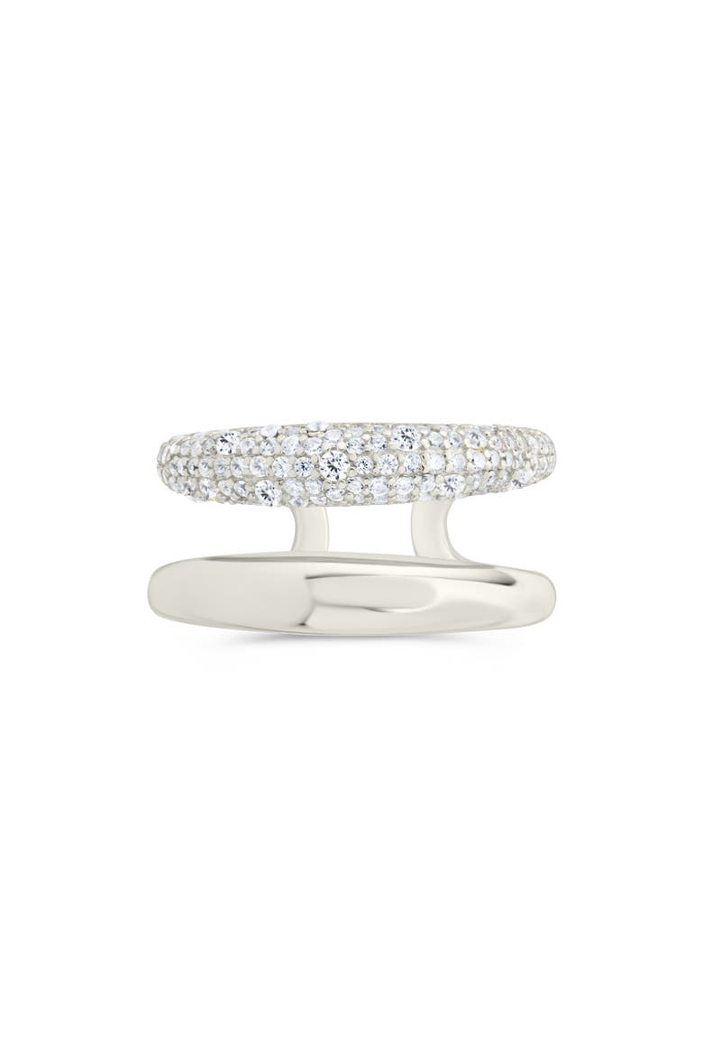 Maisey Cubic Zirconia Double Band Ring, Alternate, color, SILVER