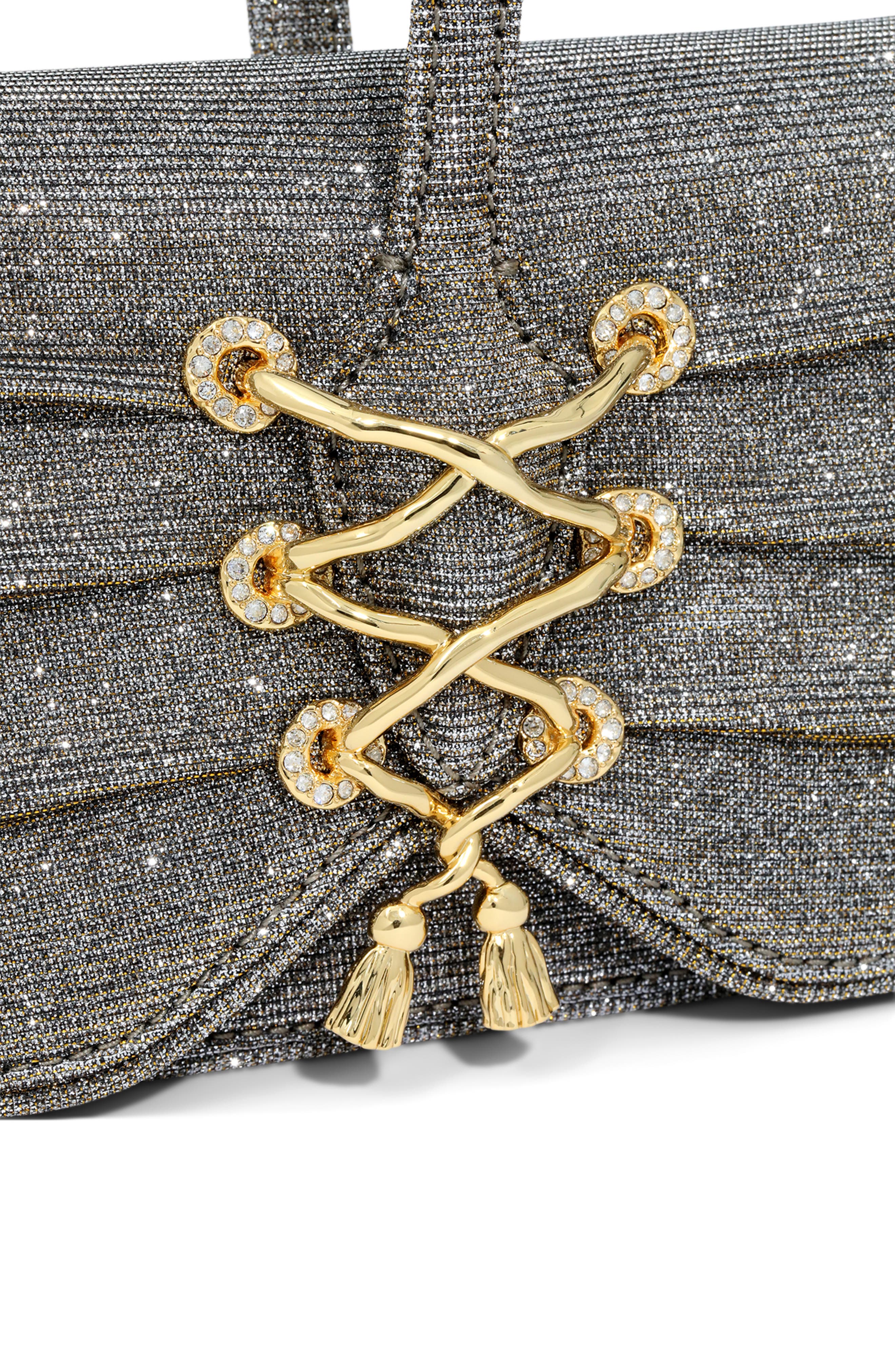Alexis Bittar LACE-UP WRISTLET, Alternate, color, Disco Gold