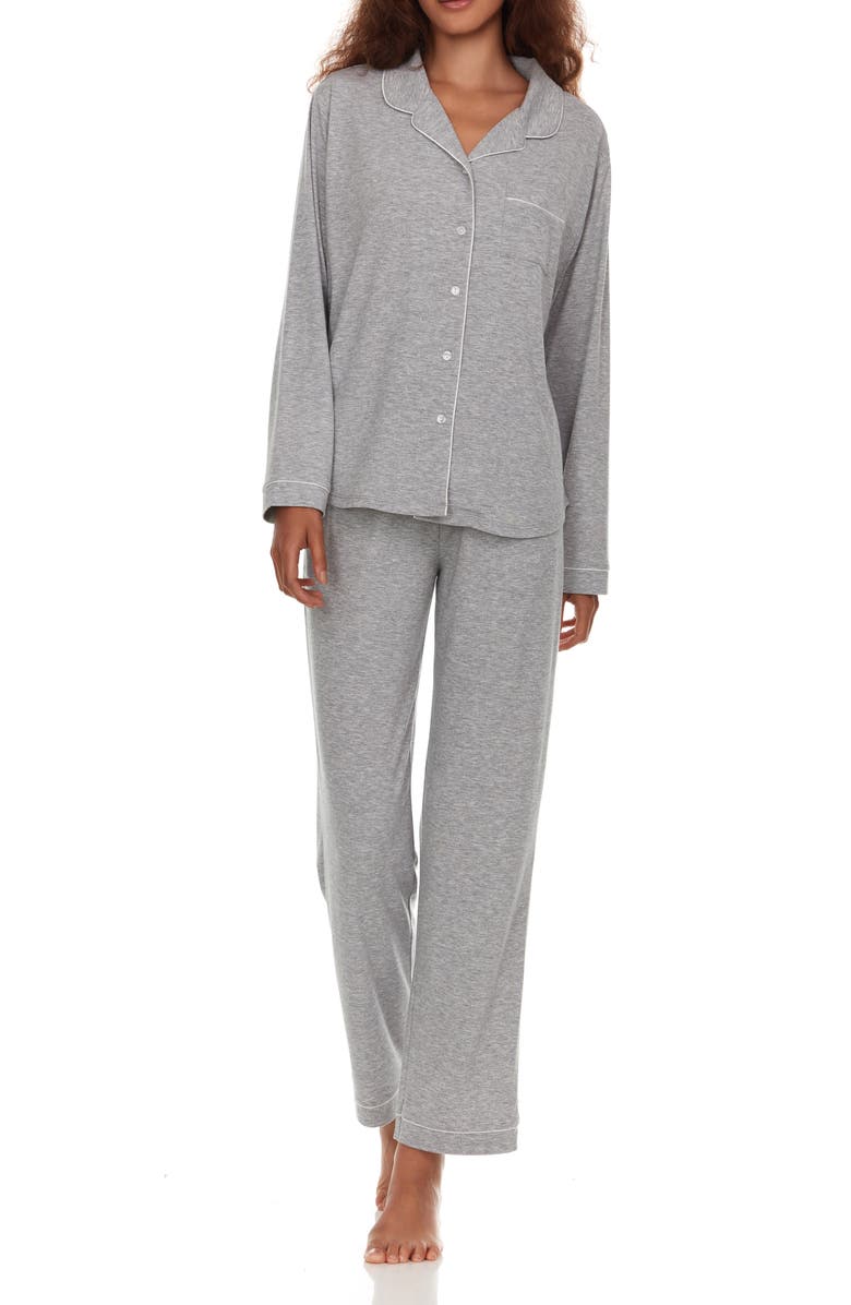 Flora By Flora Nikrooz Annie Long Sleeve & Pants 2-Piece Pajama Set, Alternate, color, H. Grey
