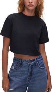 Good American Crop Cotton T-Shirt
