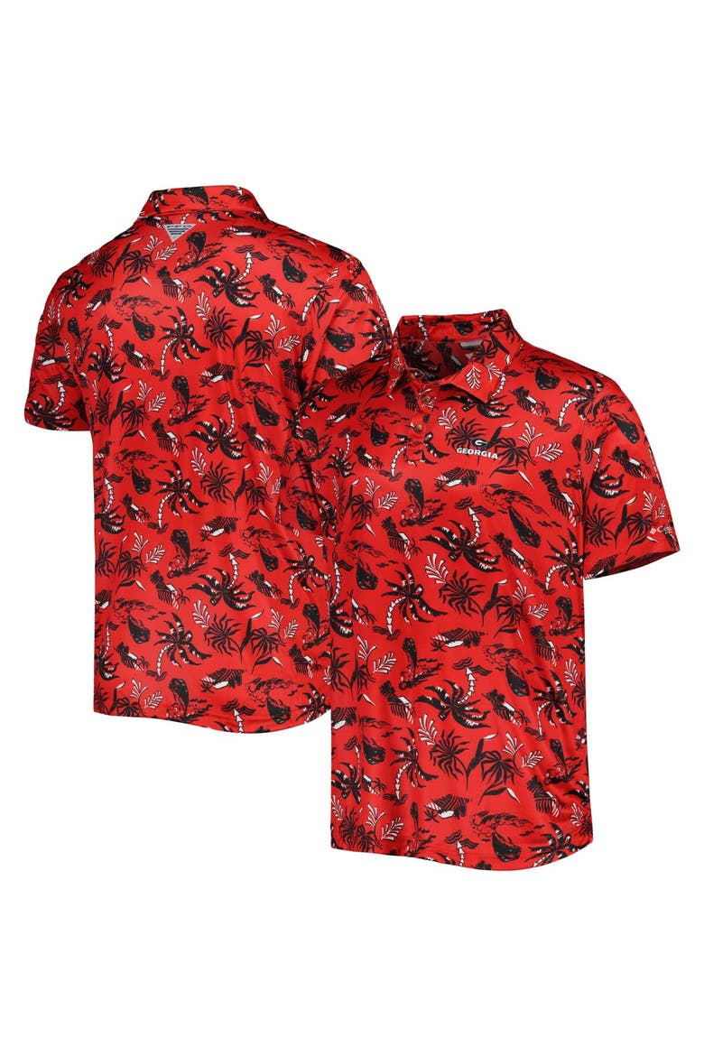 Men's Columbia Red Georgia Bulldogs Super Terminal Tackle Omni-Shade Polo, Main, color, Red