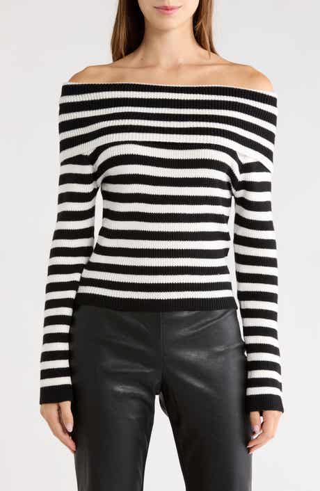 Danyel Off the Shoulder Striped Sweater
