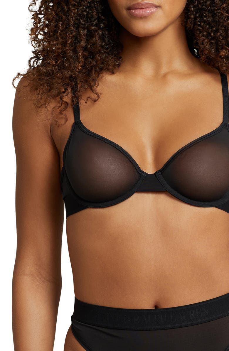 Polo Ralph Lauren Unlined Mesh Underwire Demi Bra, Main, color,