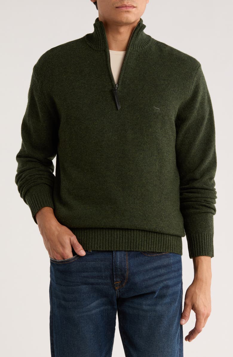 Rodd & Gunn Gammons Wool Quarter Zip Sweater, Main, color, Forest