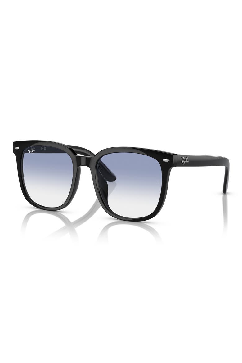 57mm Gradient Square Sunglasses, Alternate, color, BLACK