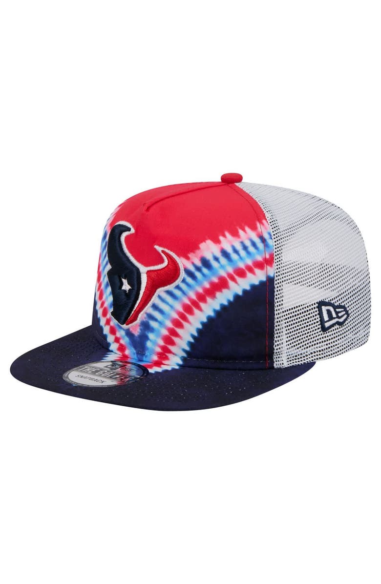 New Era Men's New Era Red/Navy Houston Texans Throwback Dye Golfer Snapback Hat, Main, color, Red