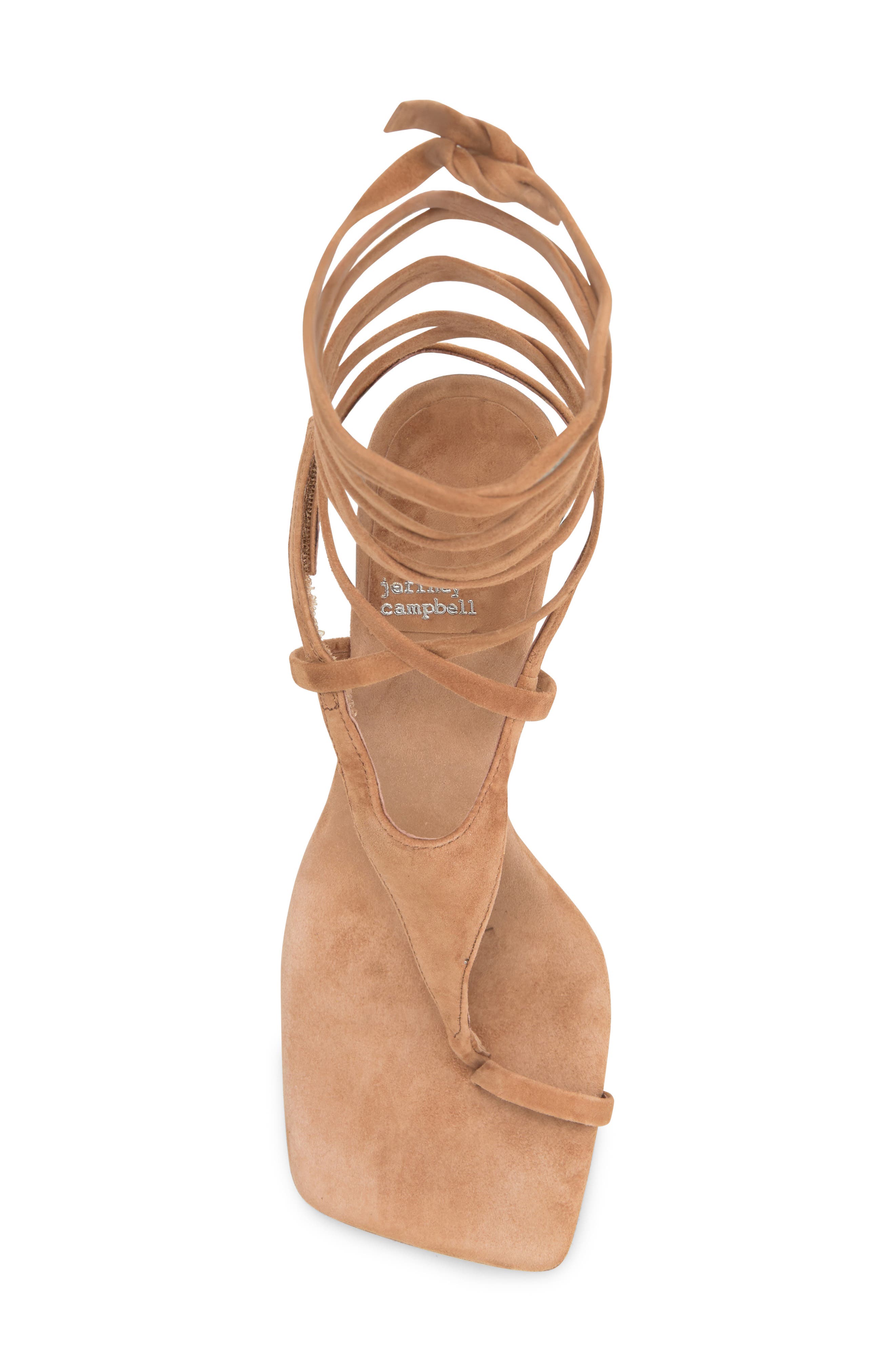 Jeffrey Campbell Bon Bon Ankle Wrap Sandal, Alternate, color, Tan Suede