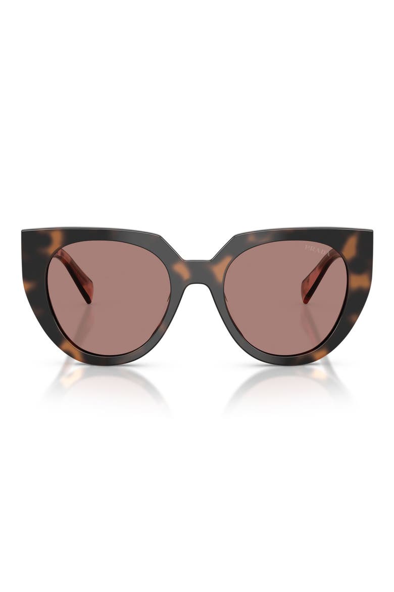 52mm Cat Eye Sunglasses, Main, color, MAUVE TORTOISE / LIGHT BROWN