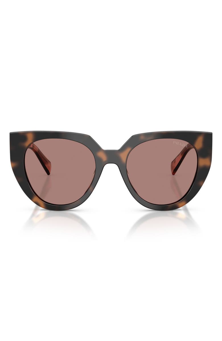 Prada 52mm Cat Eye Sunglasses, Main, color, Mauve Tortoise / Light Brown