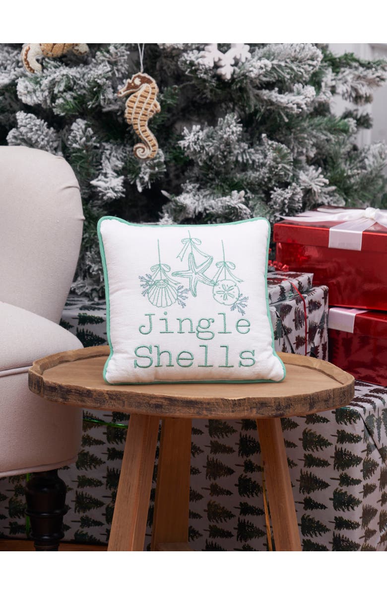 C&F Home Jingle Shells Christmas Pillow, 10" x 10", Alternate, color, 