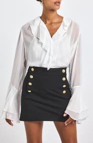 Derek Lam 10 Crosby Reyna Stretch Cotton Twill Sailor Miniskirt