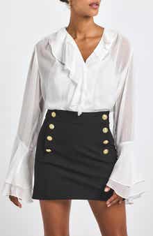 Derek Lam 10 Crosby Reyna Stretch Cotton Twill Sailor Miniskirt