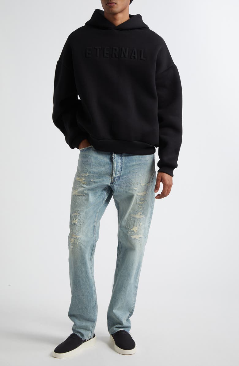 Fear of God Eternal Embossed Logo Hoodie, Alternate, color, Black