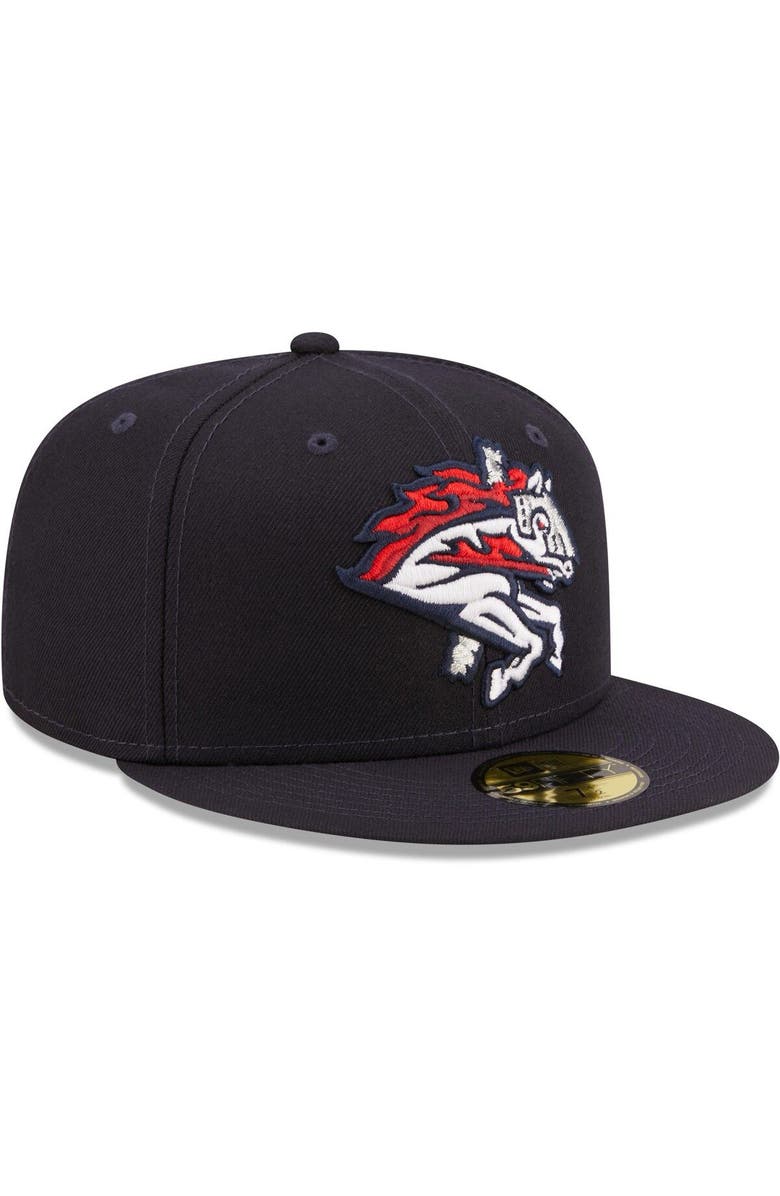 New Era Men's New Era Navy Binghamton Rumble Ponies Authentic Collection 59FIFTY Fitted Hat, Alternate, color, 