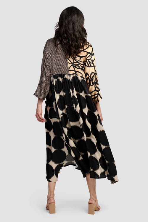 ALEMBIKA ALEMBIKA SERENE MIXED PRINT RELAXED MAXI SHIRT-DRESS