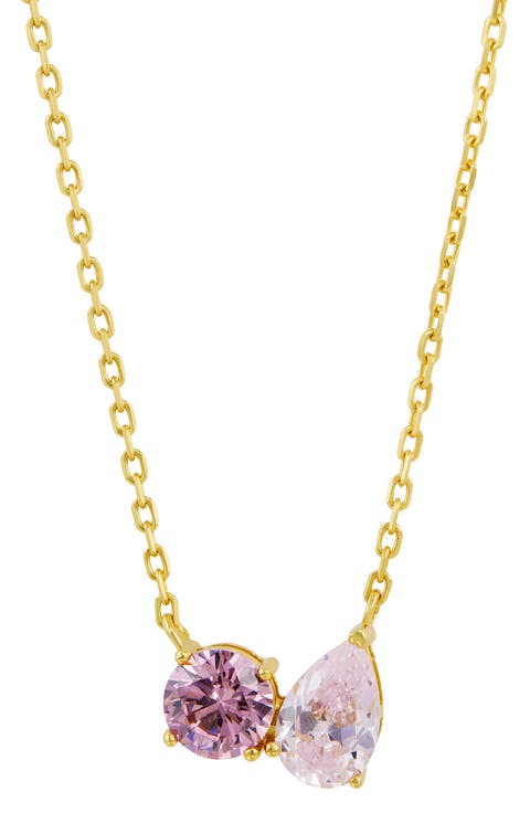 Cubic Zirconia Toi et Moi Pendant Necklace