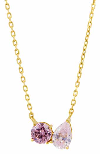 Cubic Zirconia Toi et Moi Pendant Necklace