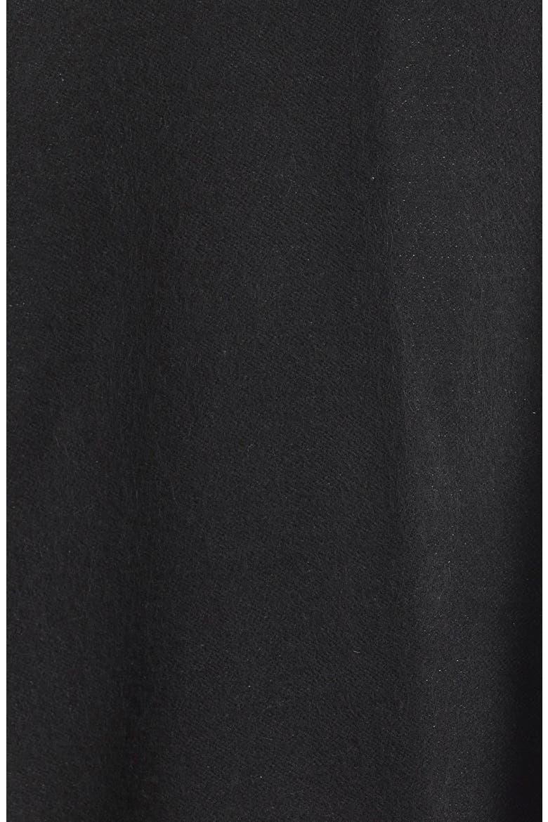 Reversible Cape with Fringe, Alternate, color, BLACK/ GREY