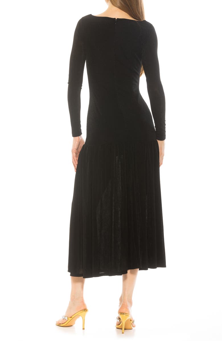 Alexia Admor Khaite Long Sleeve Midi Dress, Alternate, color, Black