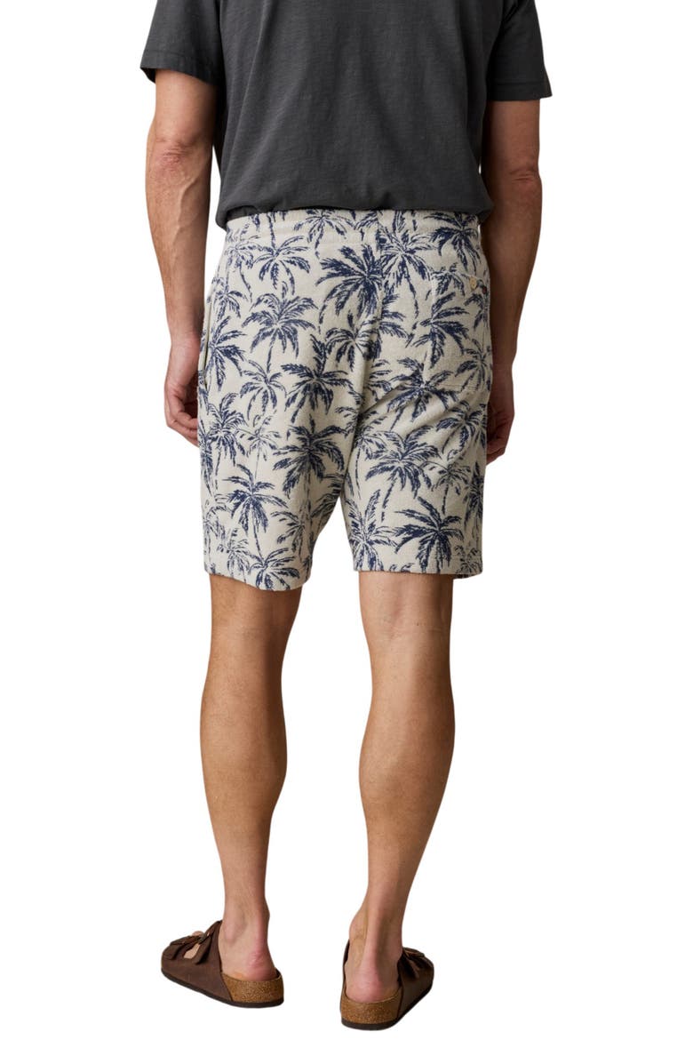 Cabana Leaf Jacquard Terry Cloth Sweat Shorts, Alternate, color, IVORY TROPIC TREES