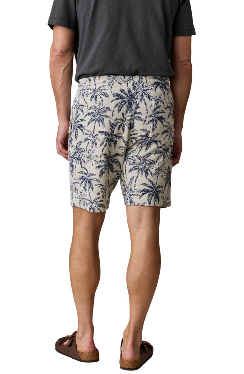Faherty Cabana Leaf Jacquard Terry Cloth Sweat Shorts, Alternate, color, Ivory Tropic Trees