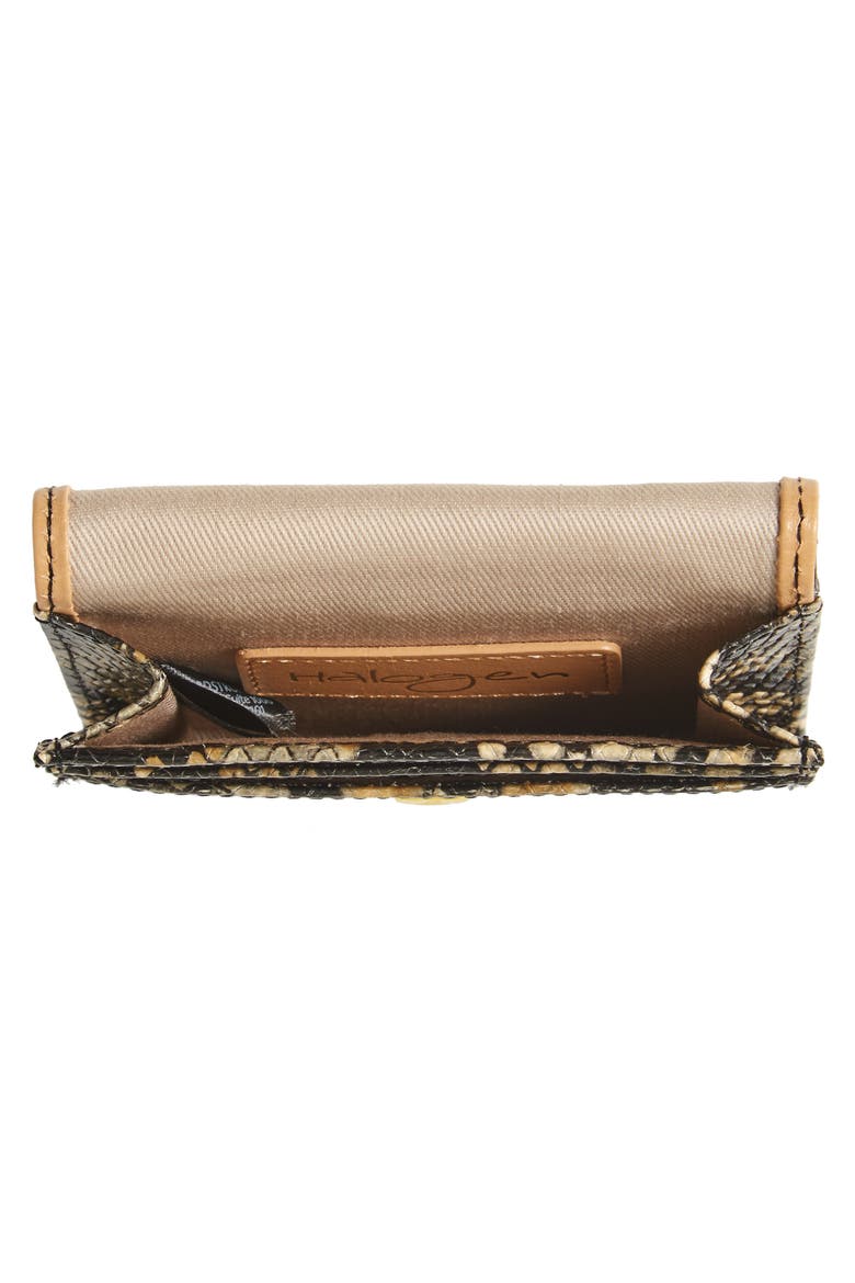 Leather Card Wallet, Alternate, color, BROWN PYTHON