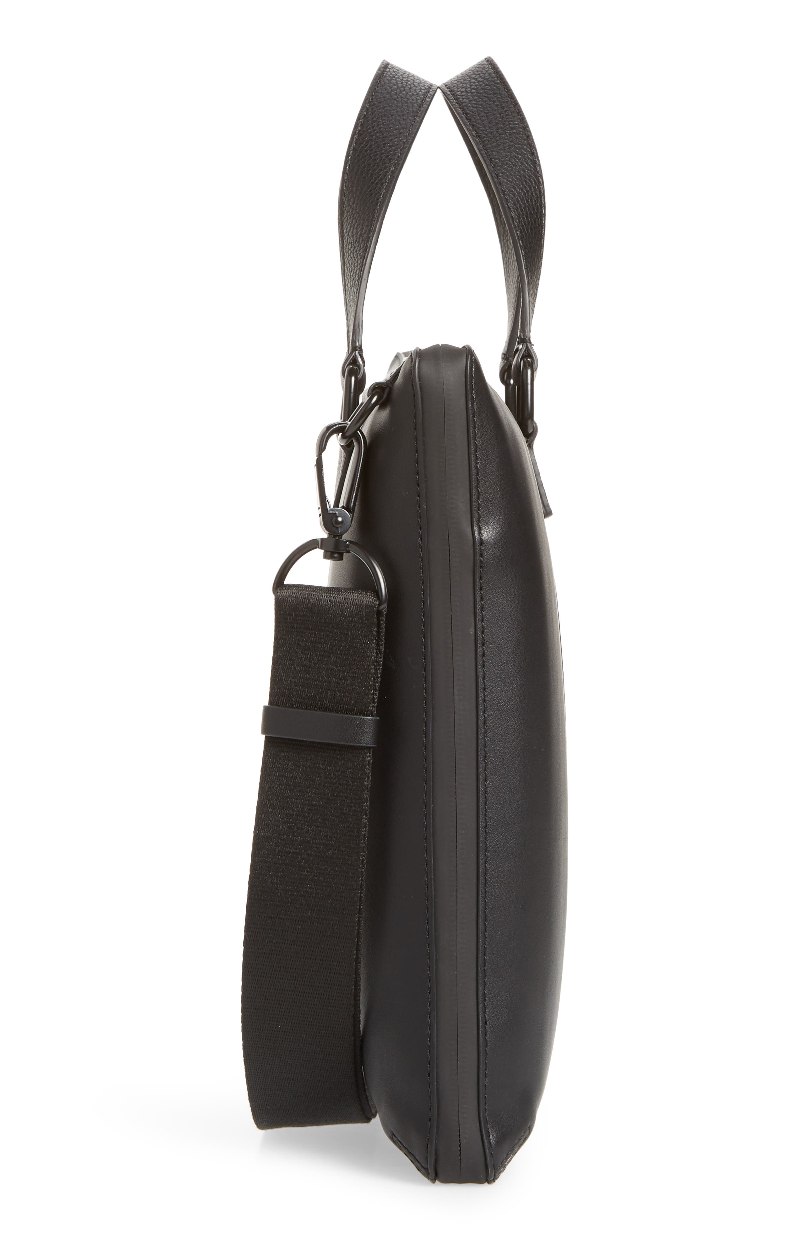 Calvin Klein Faux Leather Messenger Bag, Alternate, color, 