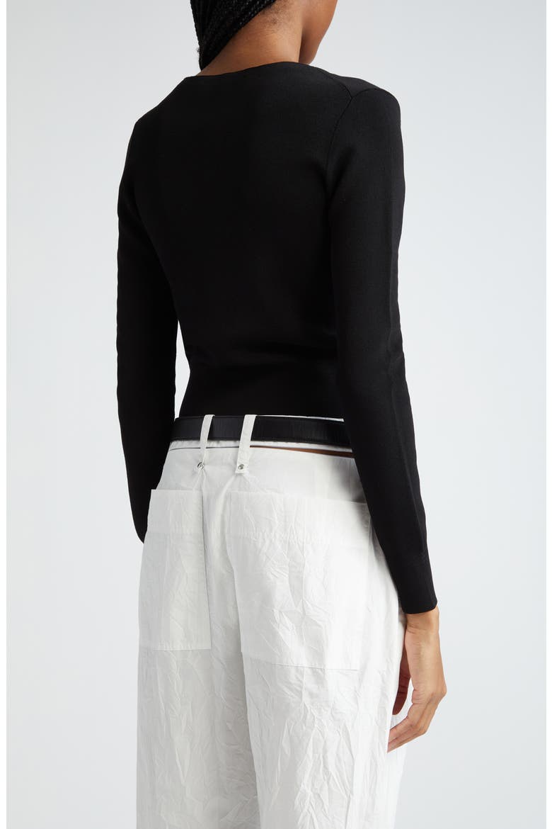 Addie Shrunken Fit Cardigan, Alternate, color, BLACK