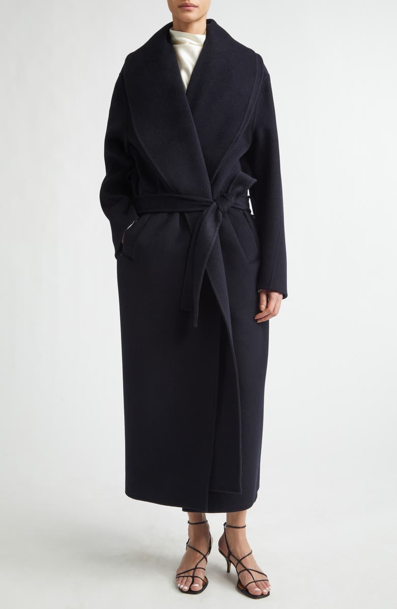 Róhe Double Face Wool & Cashmere Wrap Coat, Alternate, color, Navy