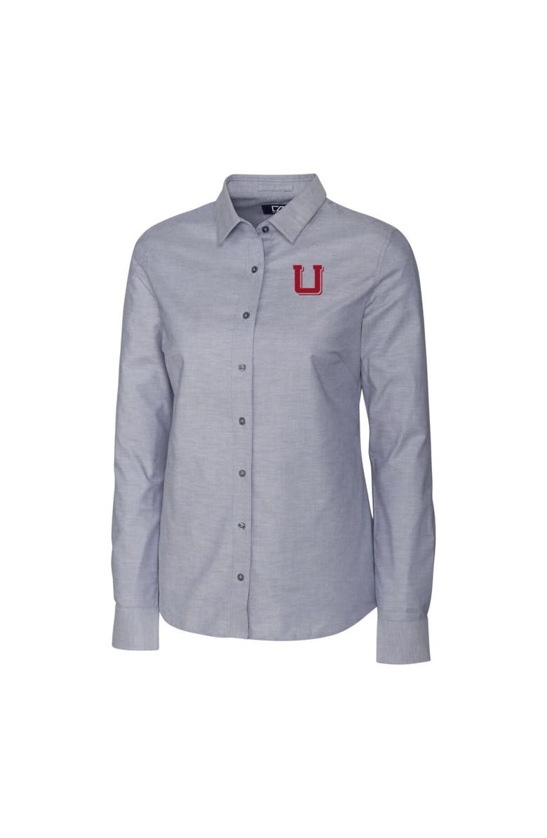 Cutter & Buck Women's Cutter & Buck Charcoal Utah Utes Oxford Stretch Long Sleeve Button-Up Shirt, Alternate, color, 