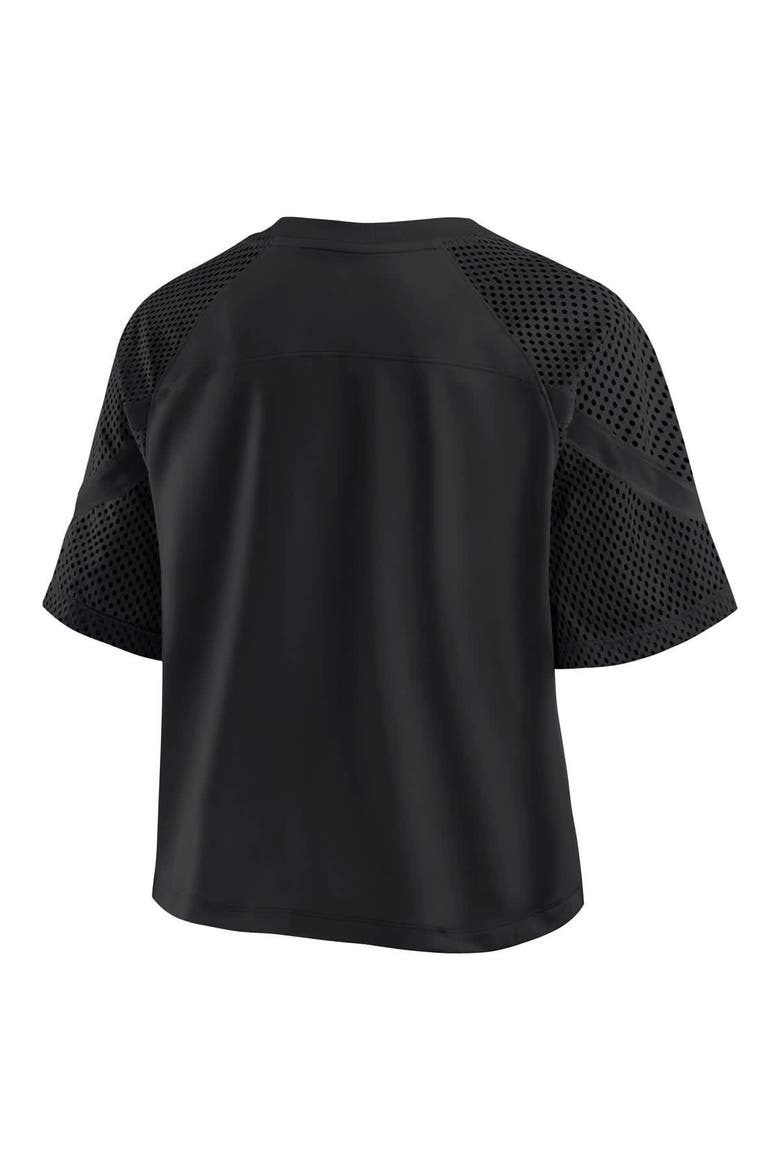 Women's Fanatics New Orleans Saints Oversized Raglan V-Neck Blackout Fashion Jersey, Alternate, color, Black