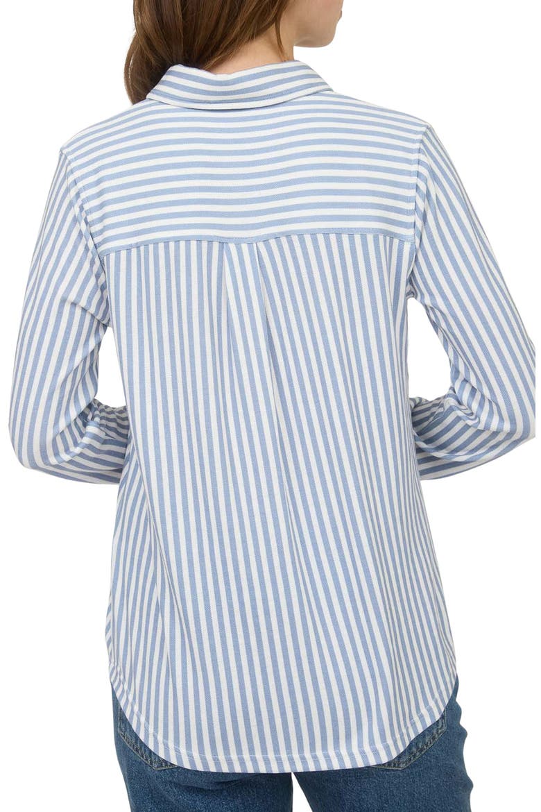 Button Front Long Sleeve Shirt, Alternate, color, DUSTY BLUE