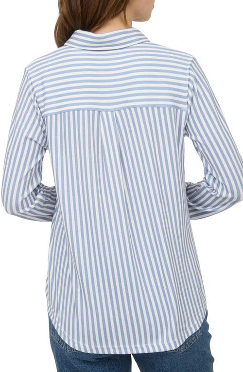 Blu Pepper Button Front Long Sleeve Shirt In Blue
