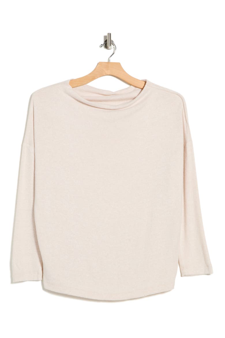Brushed Knit Long Sleeve Top, Alternate, color, OATMEAL