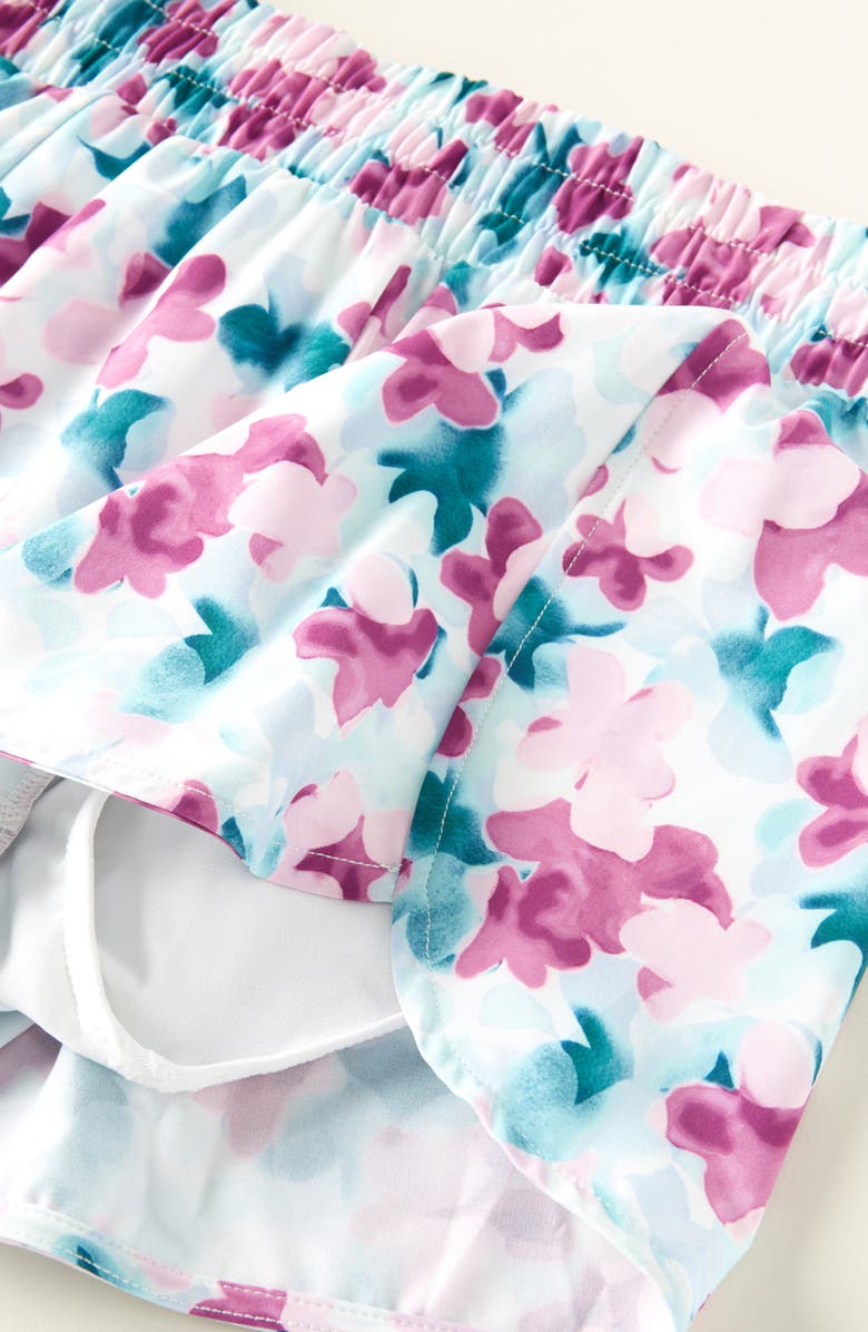 Zella Girl Kids' On Your Mark Shorts, Alternate, color, Purple Sugar Daisy Clouds