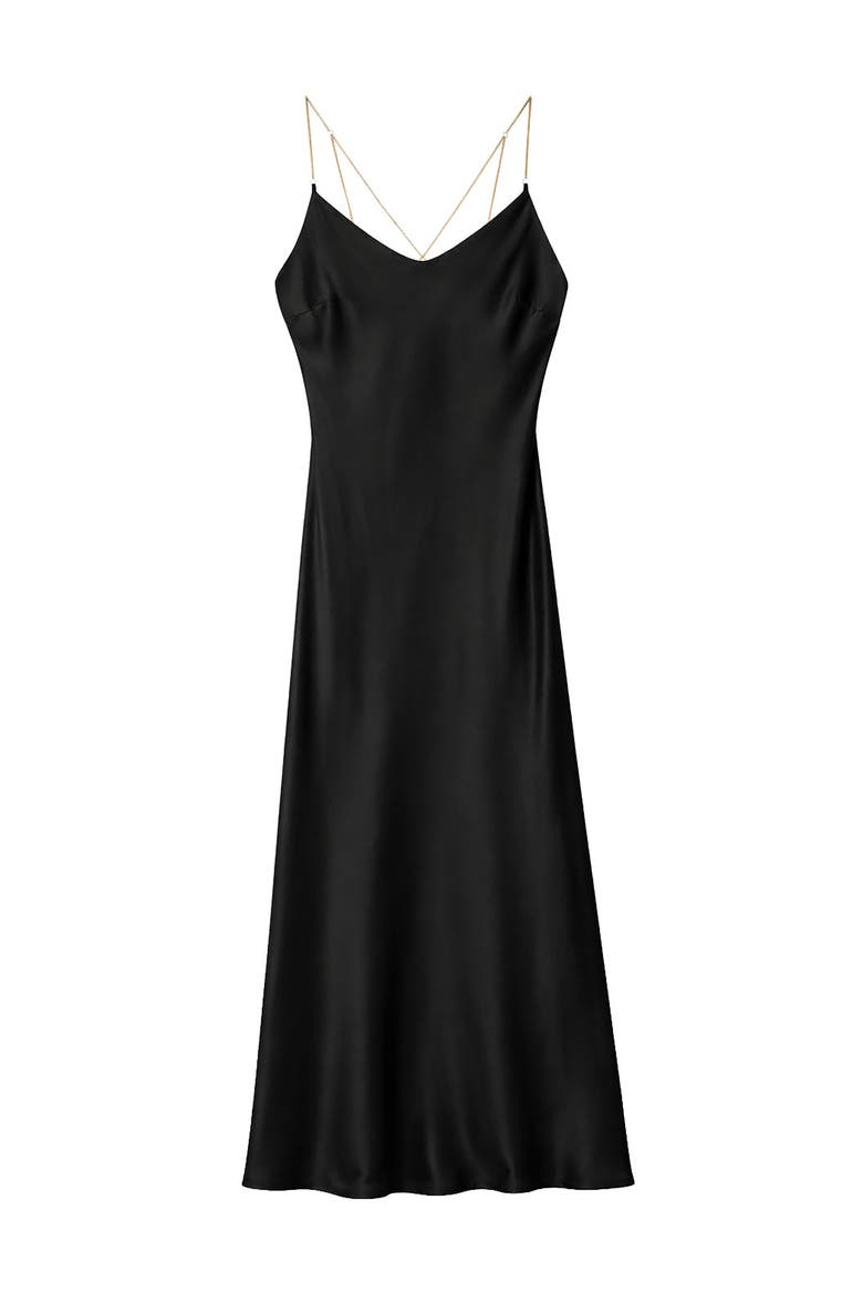 Slip Dress In Viscose, Alternate, color, Black