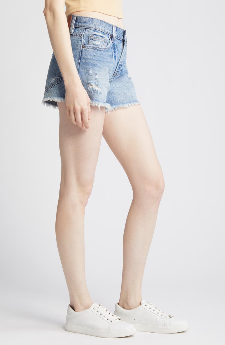 HIDDEN JEANS Fray Hem Denim Shorts, Alternate, color,